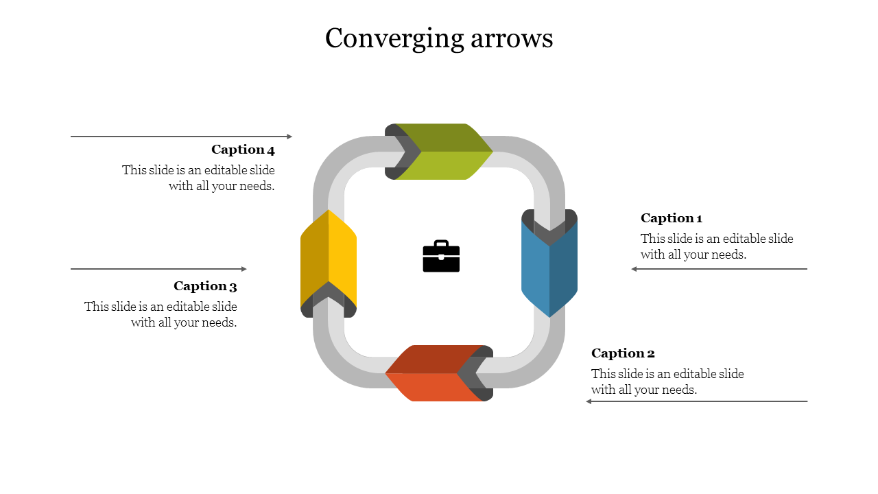 Awesome Converging Arrows PowerPoint Presentation Template